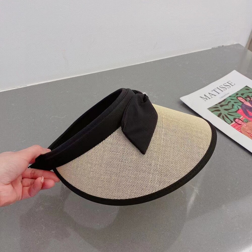Celine Triomphe Bow Beige Sun Visor - Picture 6 of 8